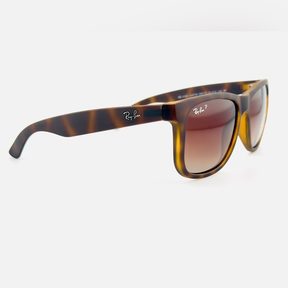 Ray-Ban Justin Polarized Sunglasses RB4165 Matte Havana Brown Gradient lenses - Picture 10 of 15